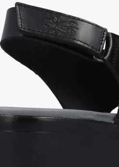Nabi Black Leather Sling Back Low Wedge Sandals