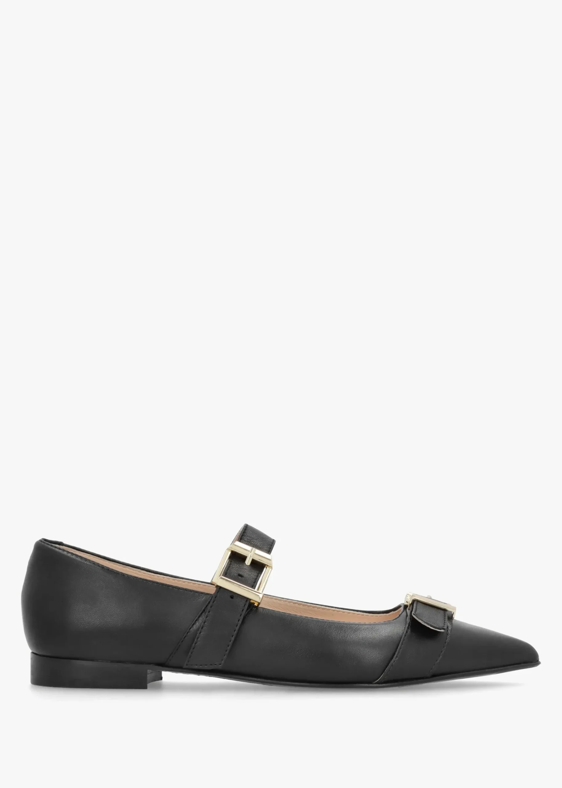 Nancy Black Leather Pointed Toe Pumps