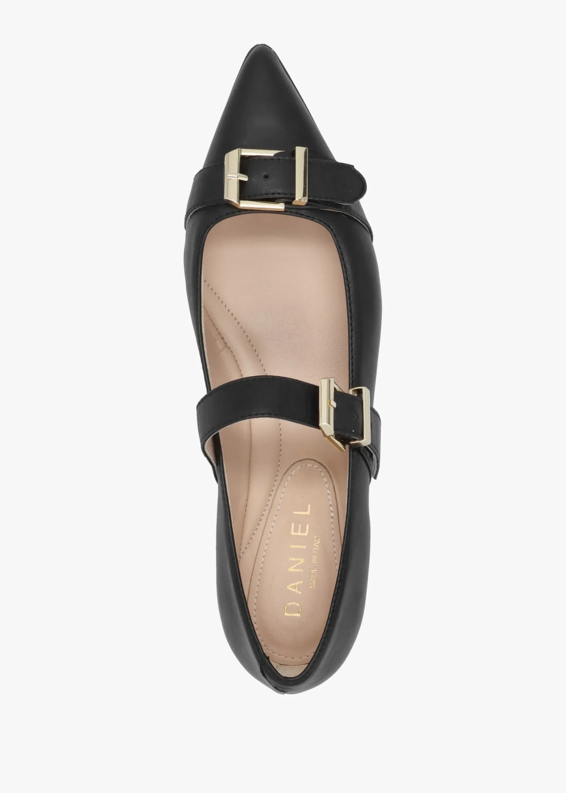 Nancy Black Leather Pointed Toe Pumps