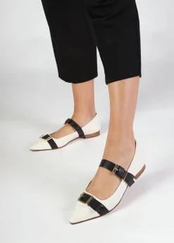 Nancy White Leather Pointed Toe Pumps