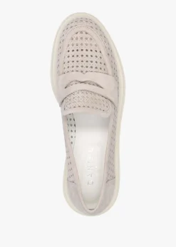 Nattie Grey Suede Perforated Chunky Loafers