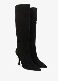Nulnee Black Suede Knee Boots