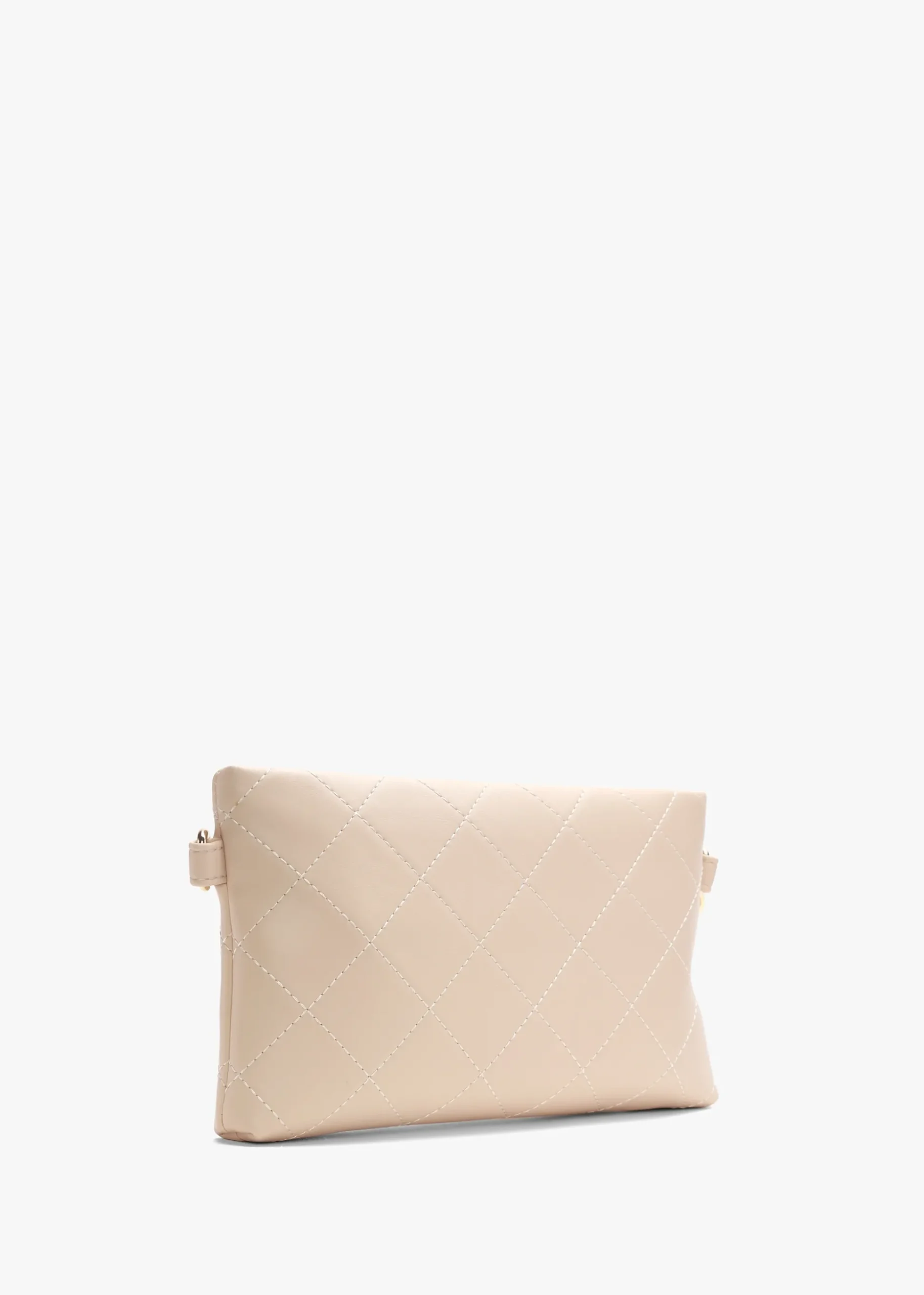 Nur Quilted Ecru Pouch Bag