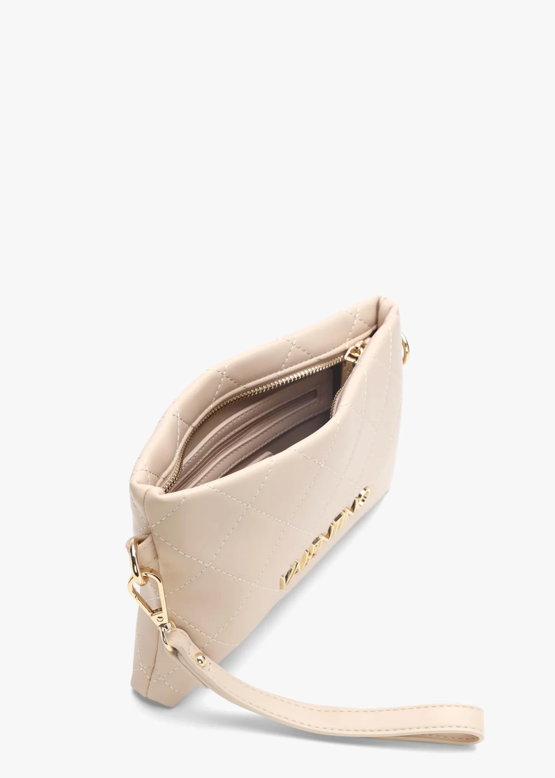 Nur Quilted Ecru Pouch Bag