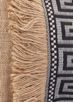 One-Of-A-Kind Aristi Natural Black & Silver Clutch Bag