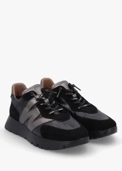 Oslo Black Suede & Nylon Trainers