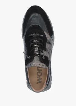 Oslo Black Suede & Nylon Trainers