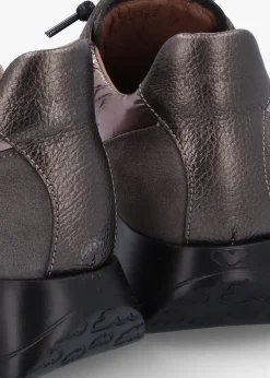 Oslo Pewter Metallic Suede & Nylon Trainers