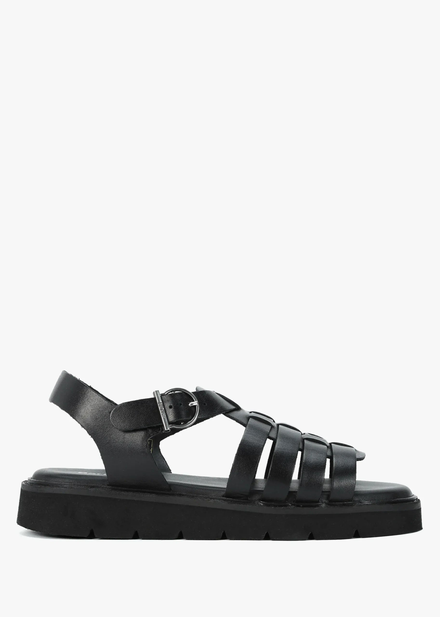 Otterburn Classic Black Leather Fisherman Sandals