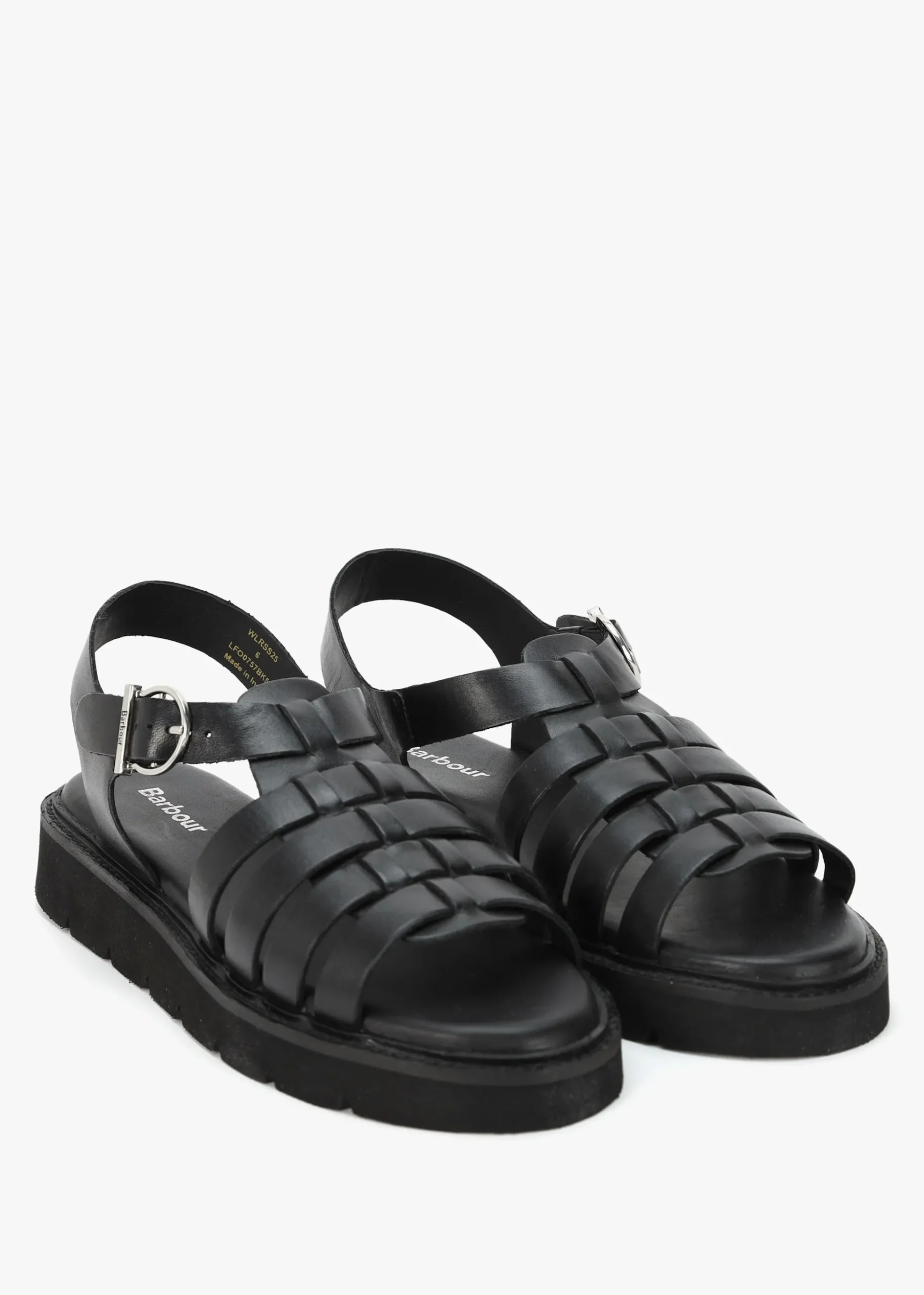 Otterburn Classic Black Leather Fisherman Sandals