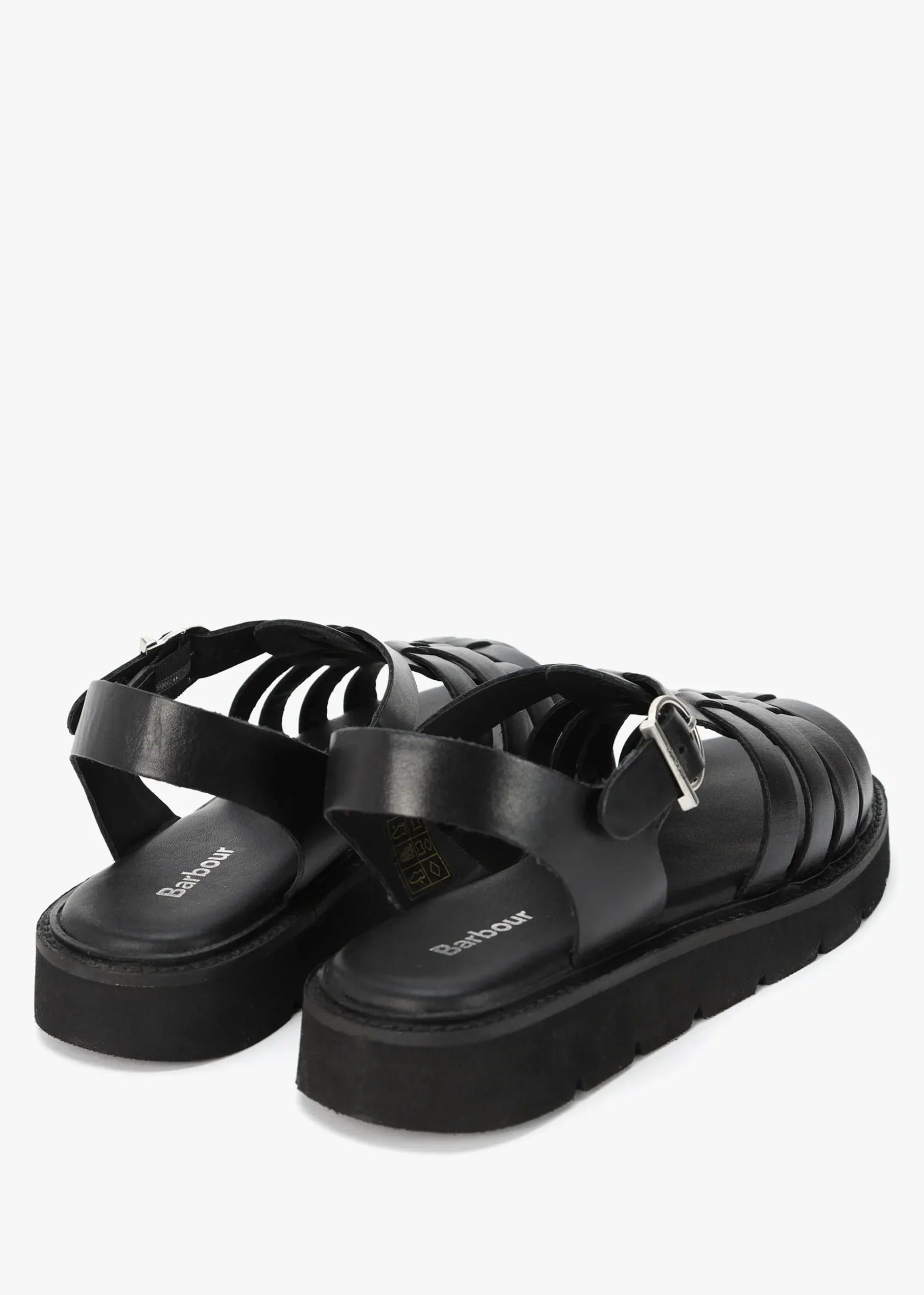 Otterburn Classic Black Leather Fisherman Sandals