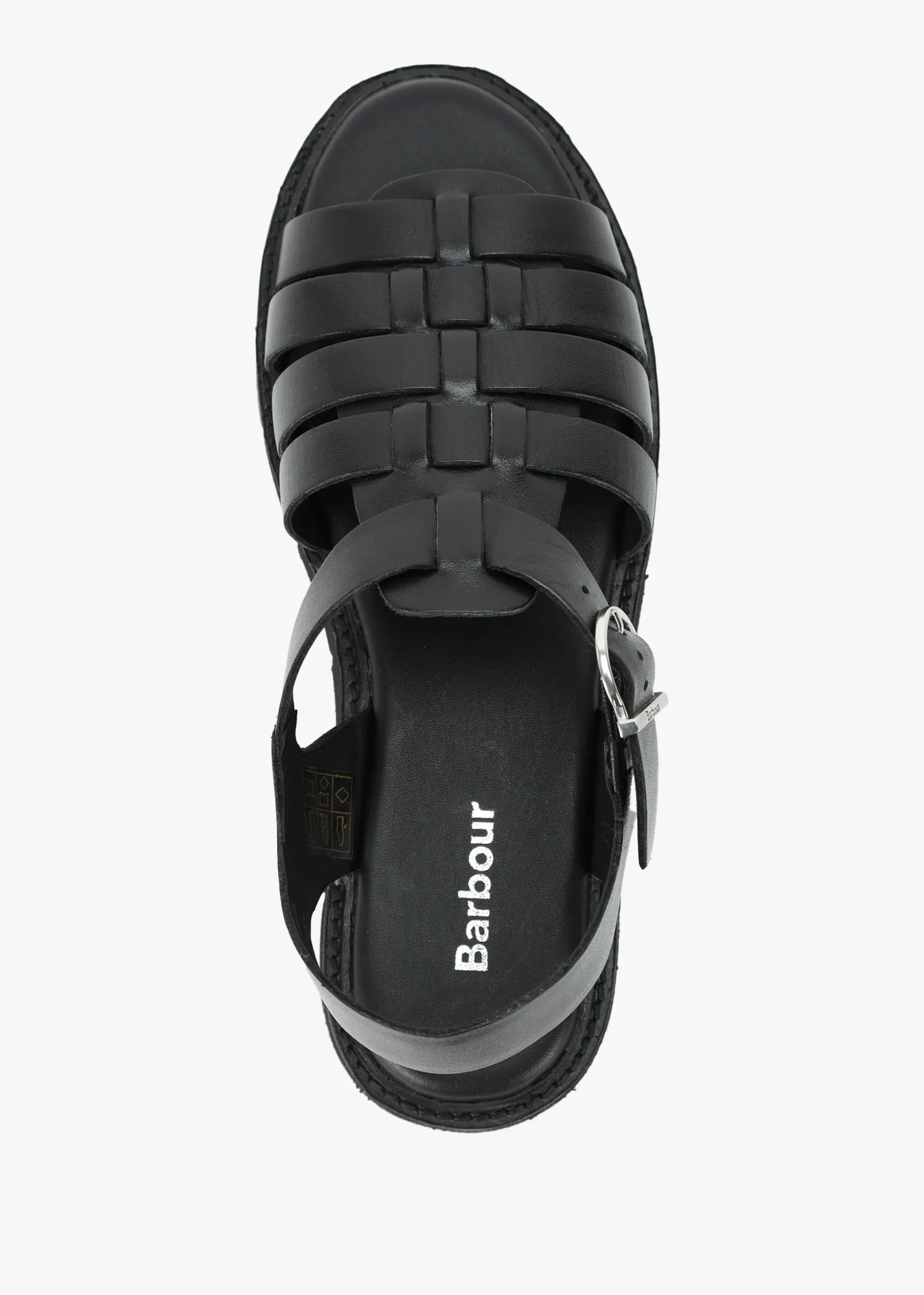 Otterburn Classic Black Leather Fisherman Sandals