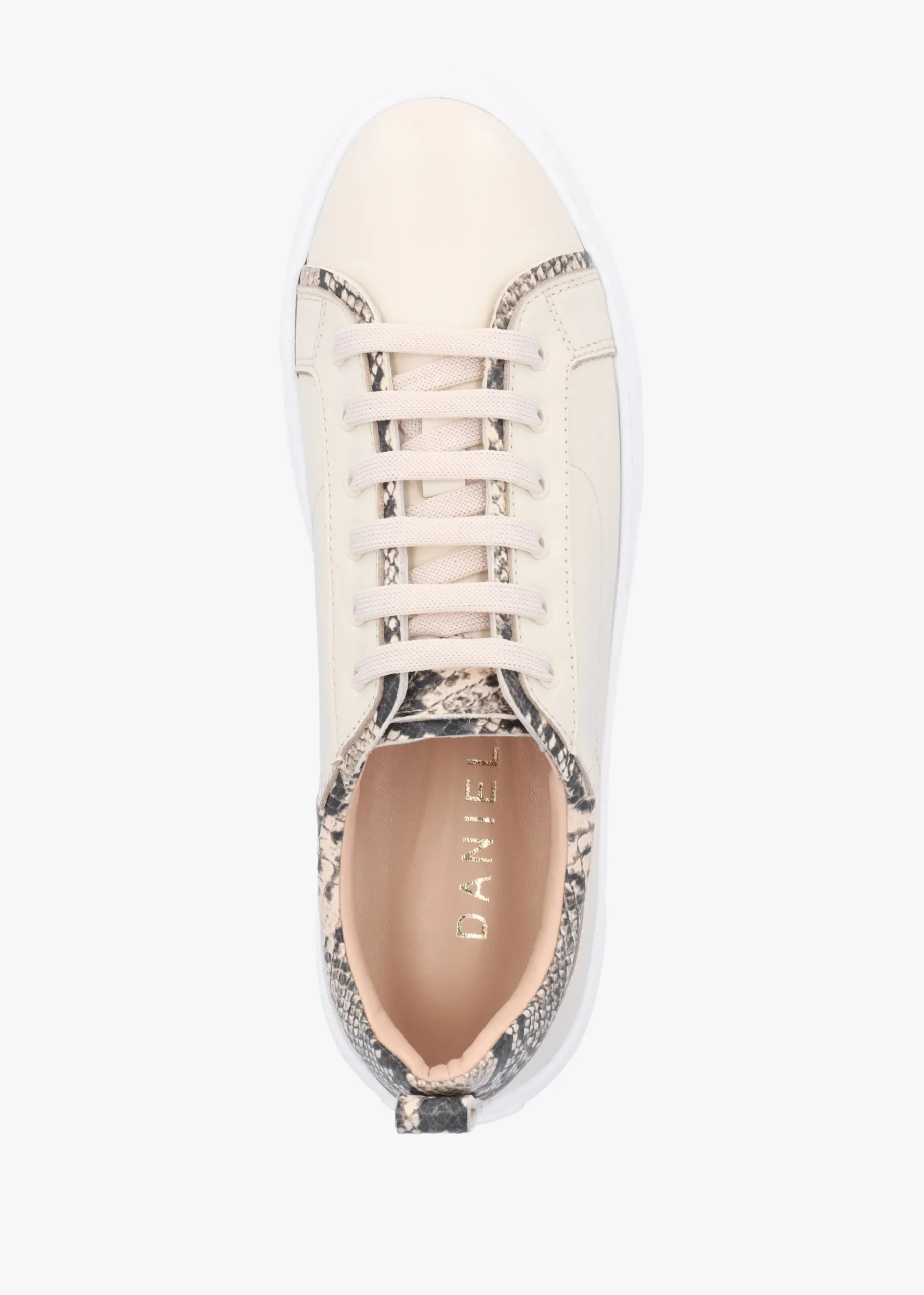Panny Cream Leather Reptile Trainers