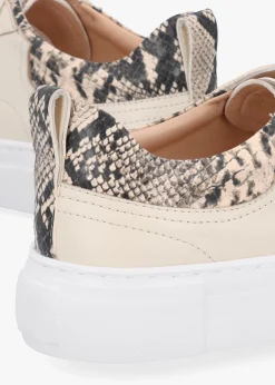 Panny Cream Leather Reptile Trainers