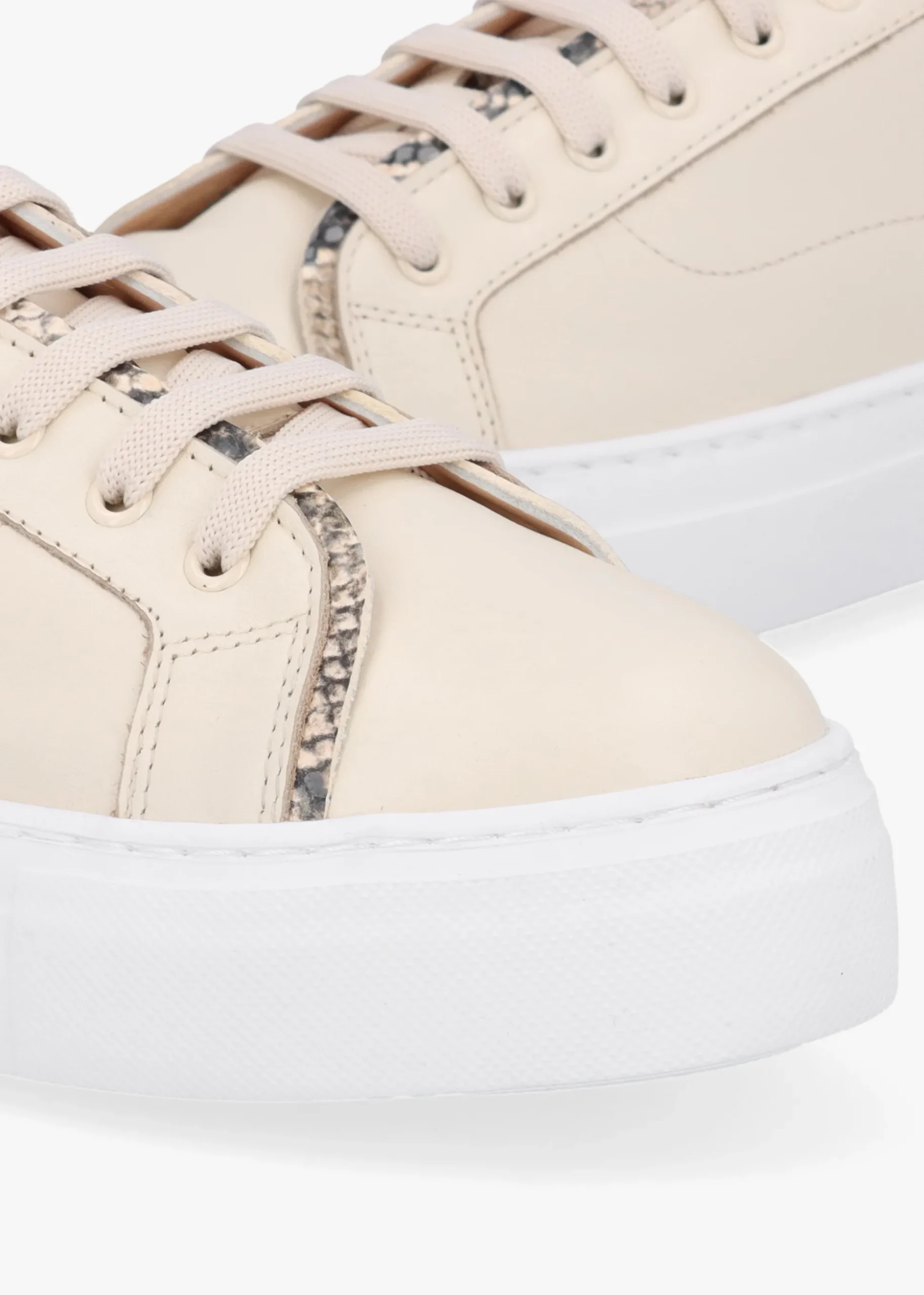 Panny Cream Leather Reptile Trainers