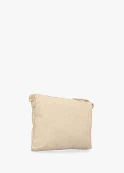 Pansy Logo Top Zip Ecru Cross-Body Bag