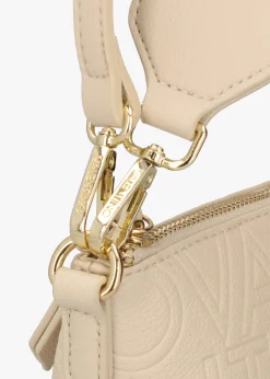 Pansy Logo Top Zip Ecru Cross-Body Bag
