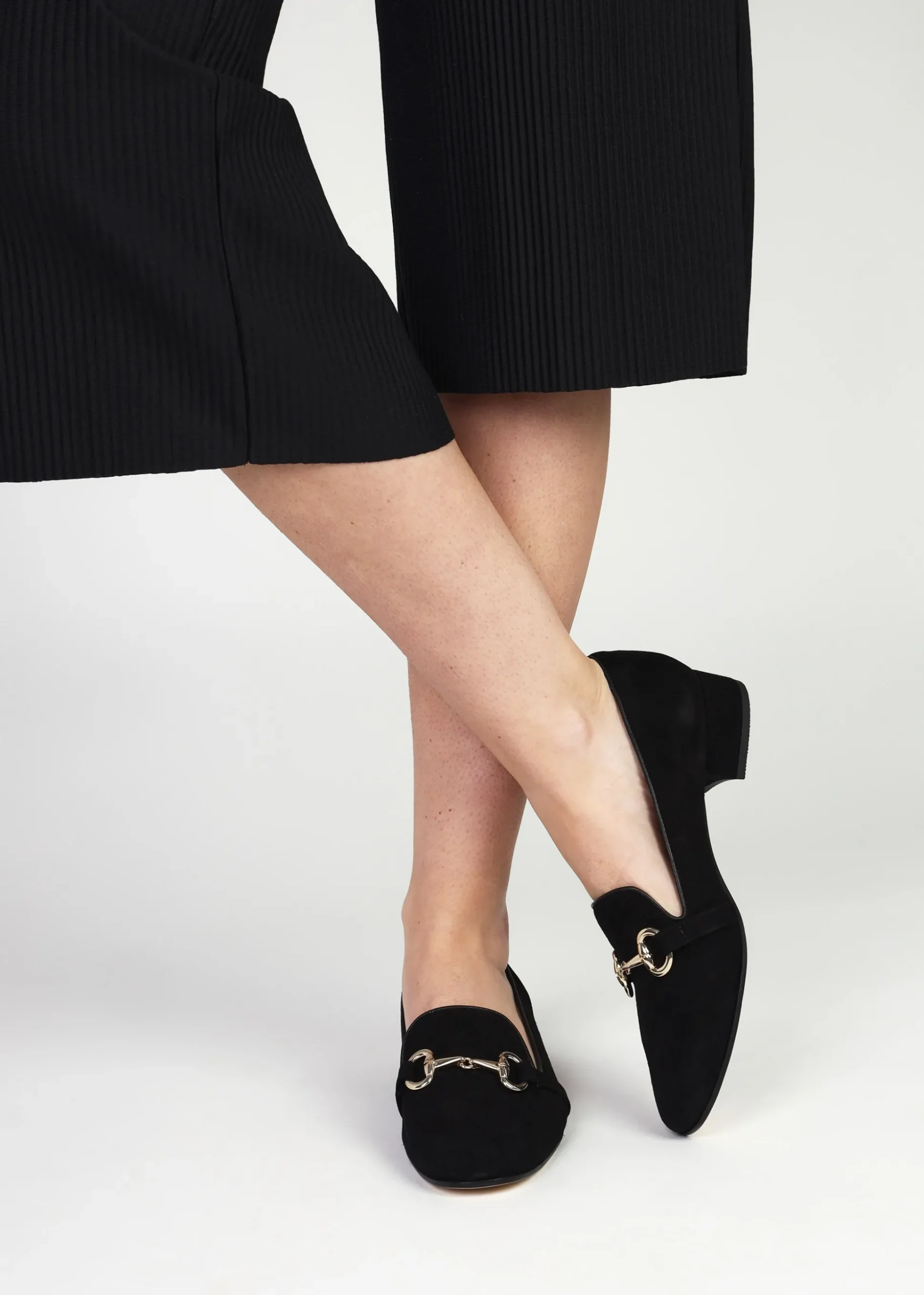 Pasco Black Suede Snaffle Loafers