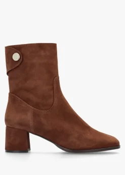 Payton Tan Suede Block Heel Ankle Boots