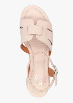 Pedie Off White Leather Wedge Sandals