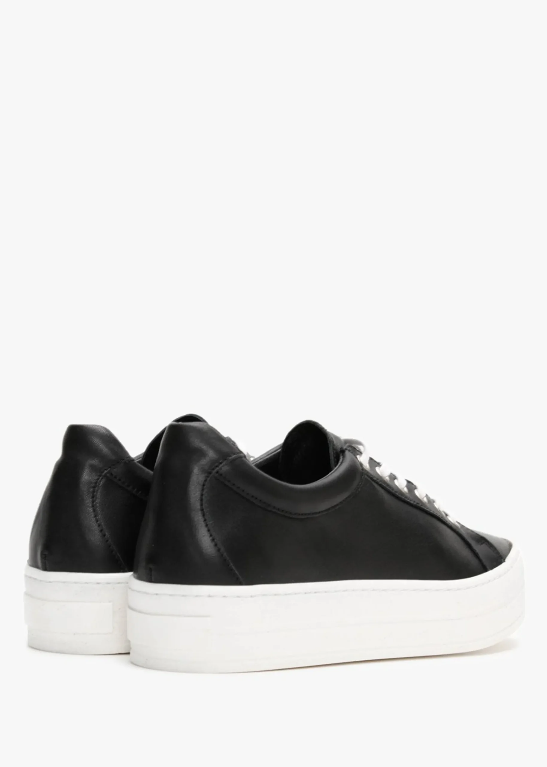 Piccadilly Circus Black Leather Flatform Trainers
