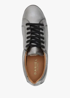 Piccadilly Circus Pewter Leather Flatform Trainers