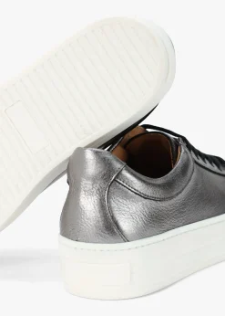 Piccadilly Circus Pewter Leather Flatform Trainers