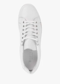 Piccadilly Circus White Leather Flatform Trainers