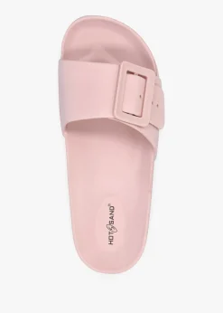 Pink Big Buckle One Bar Mules