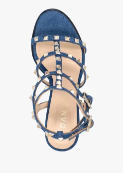 Pitter Denim Studded Block Heeled Sandals