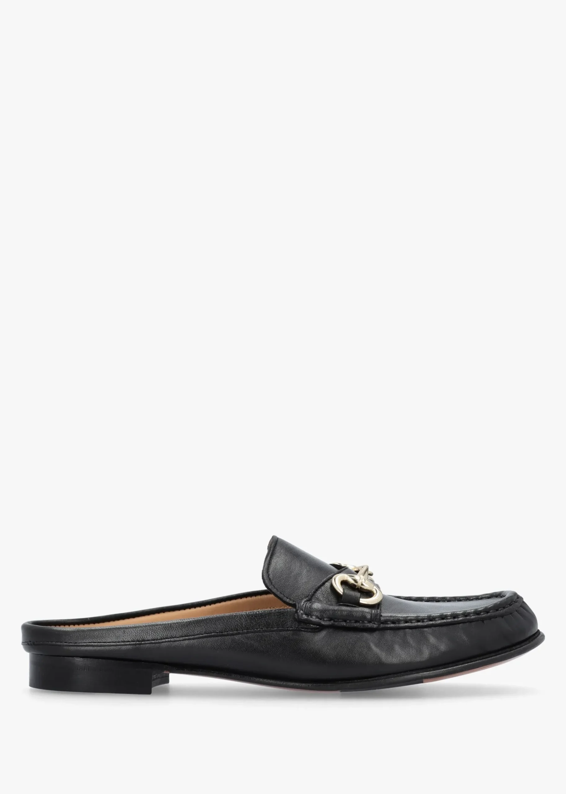 Pule Black Leather Backless Mule Loafers