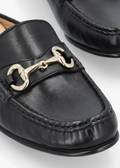 Pule Black Leather Backless Mule Loafers
