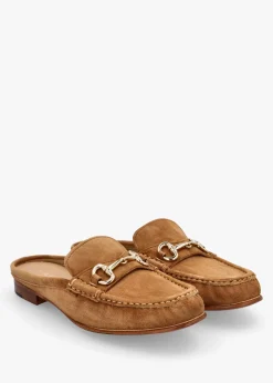 Pule Tan Suede Backless Mule Loafers