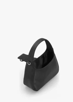 Raso Black Satin Hobo Shoulder Bag
