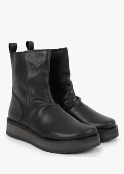 Reno Black Leather Ankle Boots