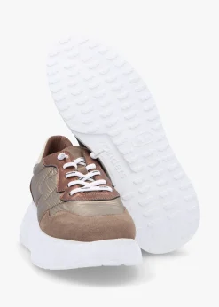 Roma Taupe Mixed Textile Chunky Trainers