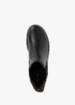 Salv Black Pebbled Leather Wedge Chelsea Boots