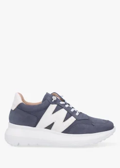Samira Blue Multi Nubuck Leather Trainers