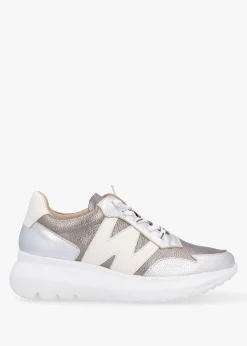 Samira Pewter Multi Leather Trainers
