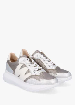 Samira Pewter Multi Leather Trainers