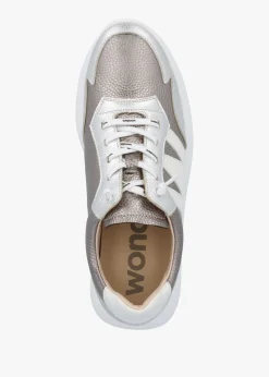 Samira Pewter Multi Leather Trainers