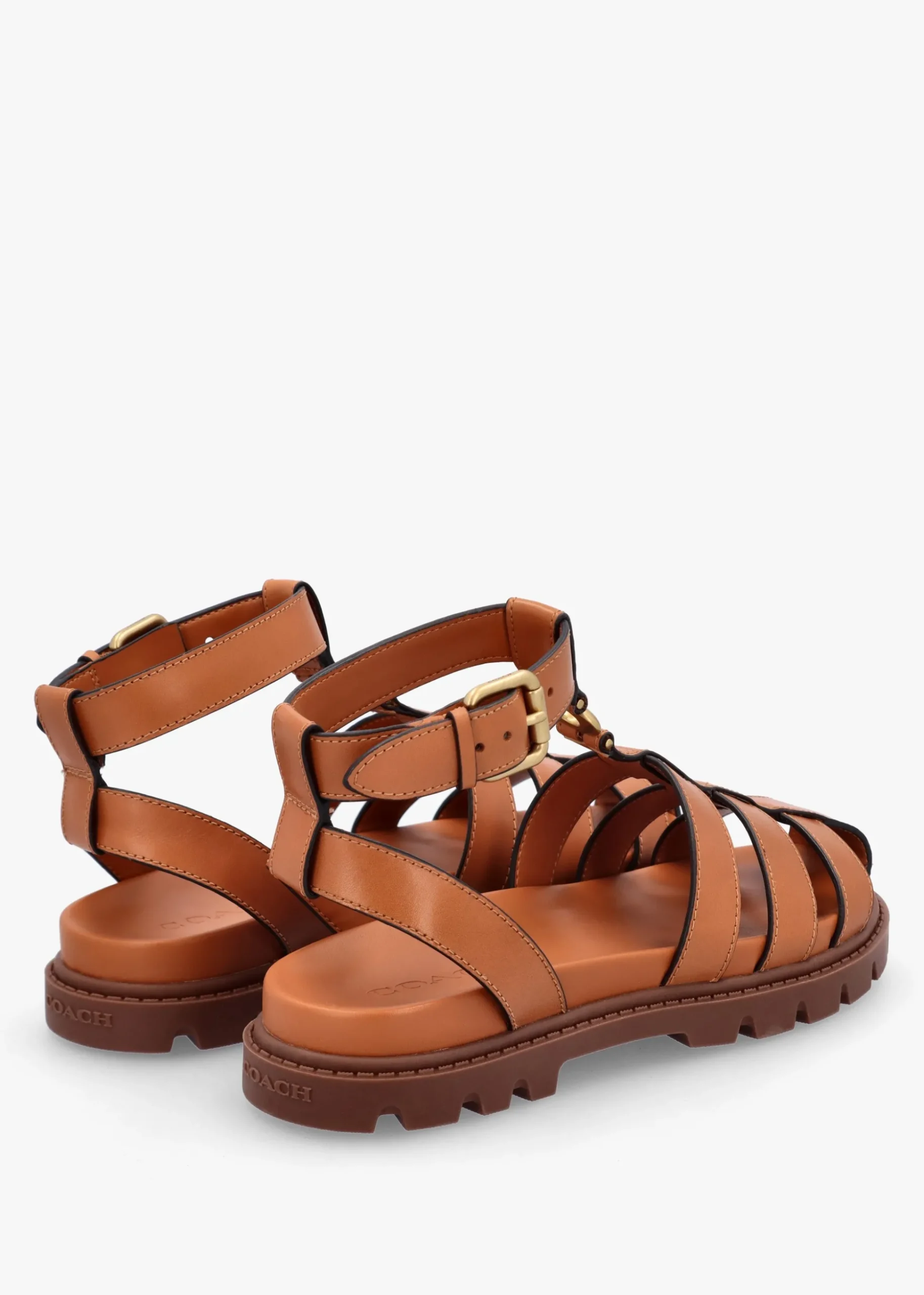 Sculpted C Fisherman Cognac Leather Sandals
