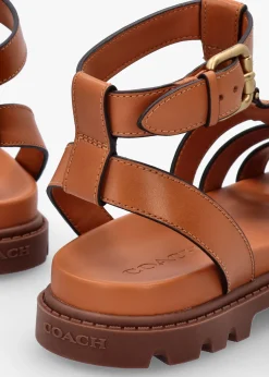 Sculpted C Fisherman Cognac Leather Sandals