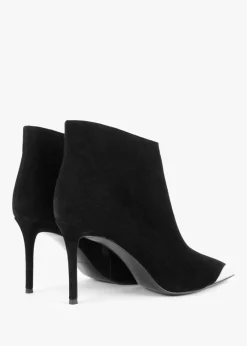 Setan Black Suede Toe Cap Heeled Ankle Boots