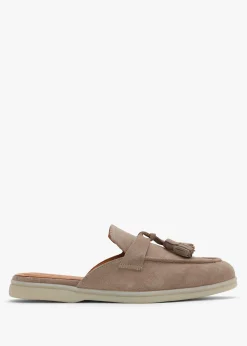 Siani Beige Suede Loafer Mules