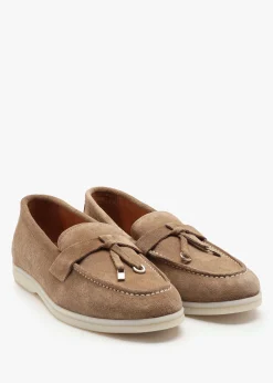 Siani Beige Suede Loafers