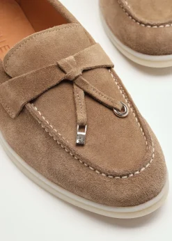 Siani Beige Suede Loafers