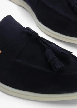 Siani Navy Suede Loafer Mules