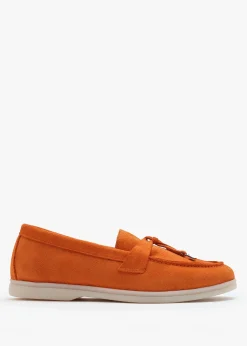 Siani Orange Suede Loafers