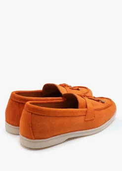 Siani Orange Suede Loafers